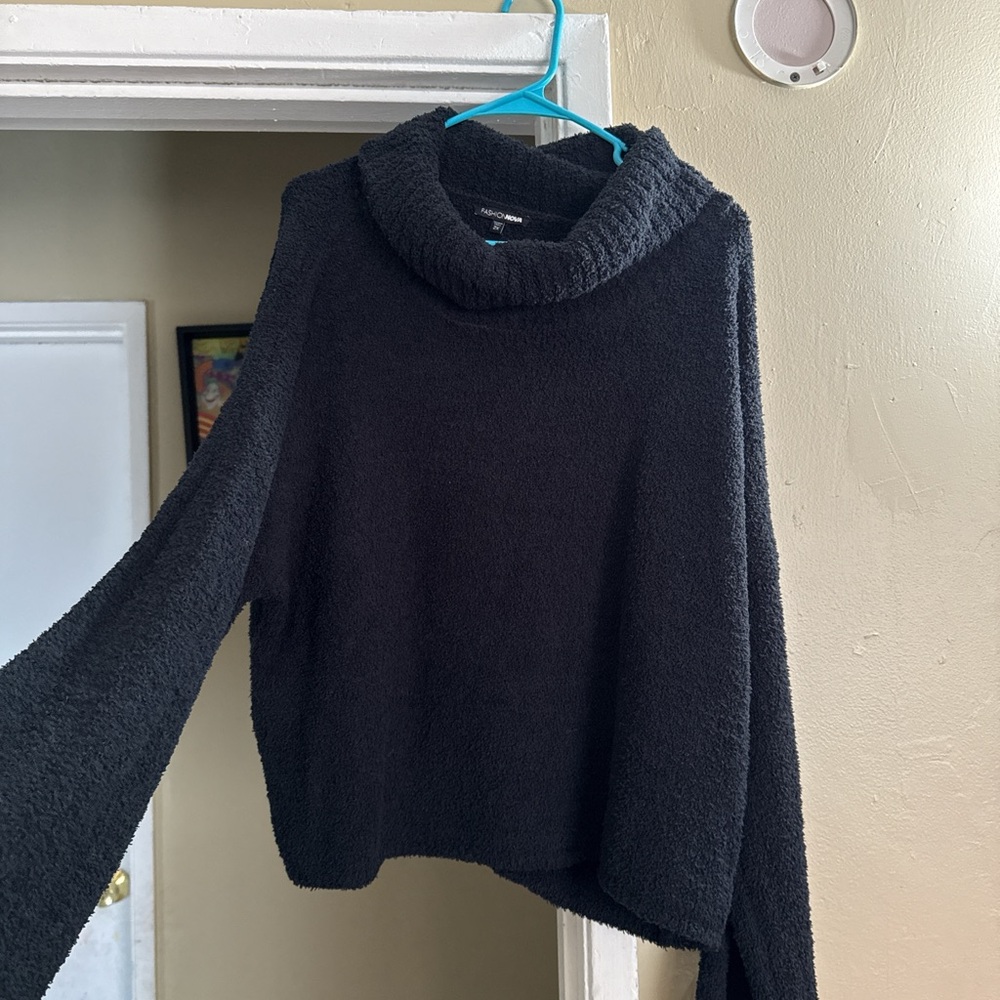 Fashion Nova Charcoal Cowl Neck Sweater